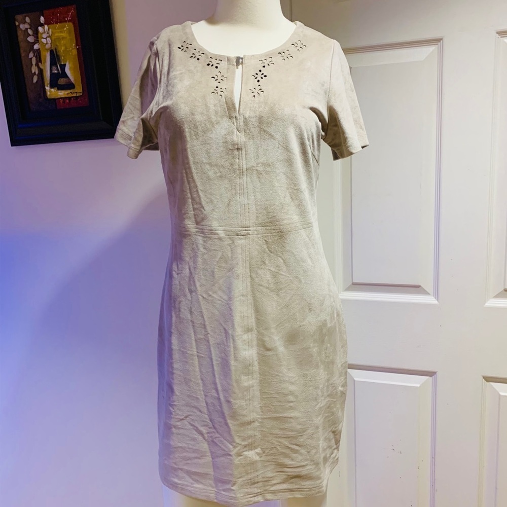 Tramontana faux suede beige dress size M